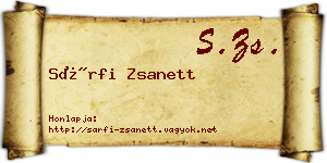 Sárfi Zsanett névjegykártya