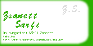 zsanett sarfi business card